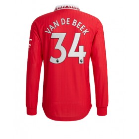 Herren Fußballbekleidung Manchester United Donny van de Beek #34 Heimtrikot 2022-23 Langarm